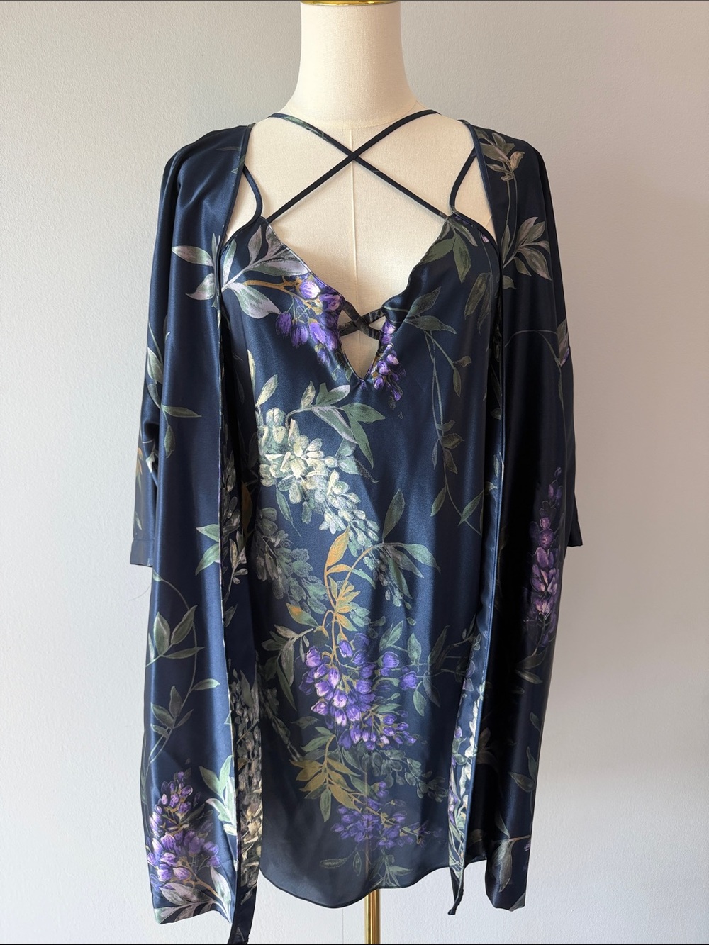 Floral Satin Deadstock Kohl’s Night Set (please read description)